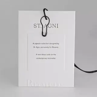 Custom Special 1mm Thick Embossed Logo White Paper Hang Tag
